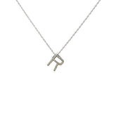14k White Gold  .20ct G SI1 Diamond Initial Pendant